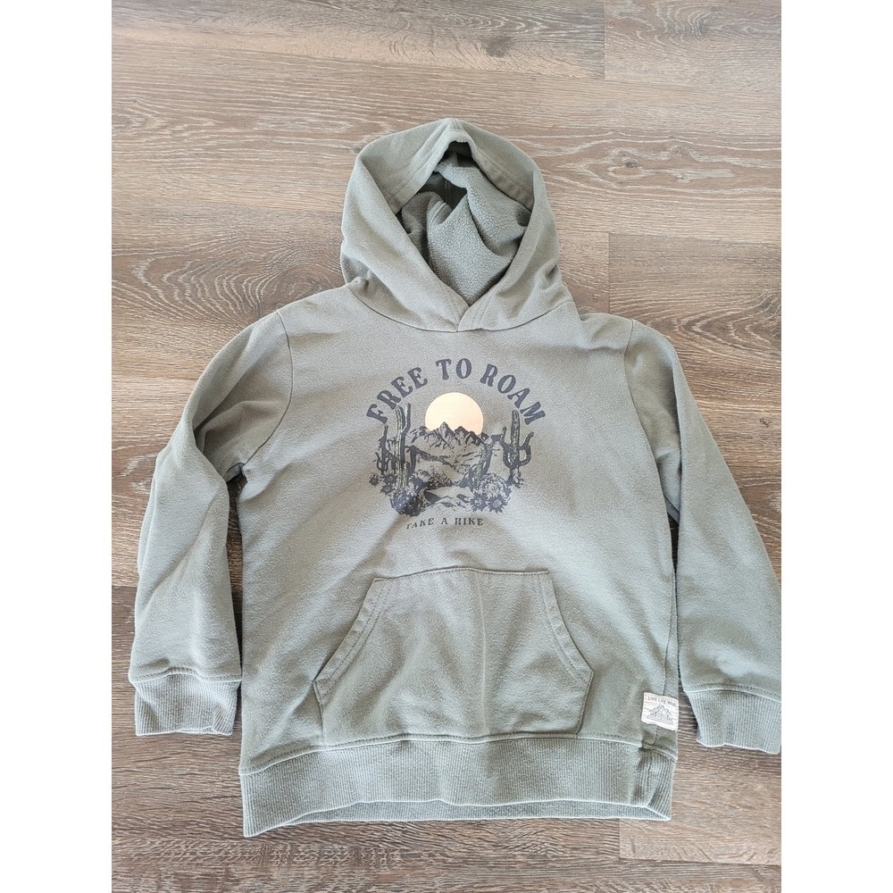 Cotton On Kids‎ Hoodie Pullover Free To Roam Graphic Print Green Size 7 #5